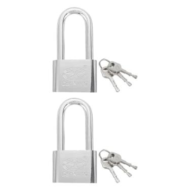 Imagem de PATIKIL Cadeado com chave, 2 peças de 5 cm de largura, pino de aço, cadeados marinhos com chave diferente para porta ao ar livre, cerca, ferrolho armário, caixa de ferramentas de armazenamento