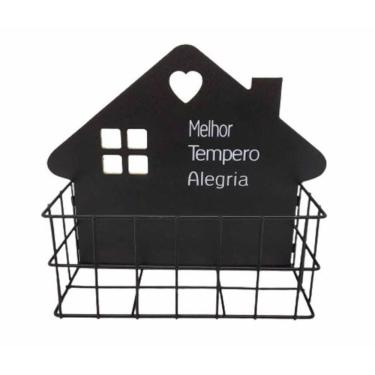 Imagem de Prateleira Casa de Madeira 24x20x8cm Melhor Tempero Alegria Golden Rio