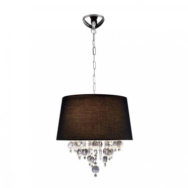 Imagem de Pendente com Cristais Redondo San Paulo Bronzearte Preto