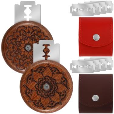 Imagem de ZLHETWT 2 peças de ferramenta de pontuação de massa de pão de aço inoxidável de 4,8 cm, ferramenta de corte de massa de pão com 2 sacos de armazenamento e 10 lâminas para pão de fermento caseiro