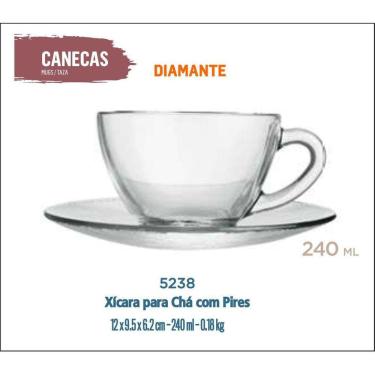 Imagem de 12 Xícara Com Pires Astral 240Ml-Café C/Leite Chocolate Chá
