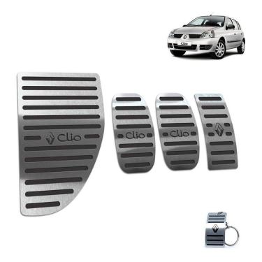 Imagem de Pedaleira Com Descanso Aço Inox Renault Clio 2000/2012 Preto