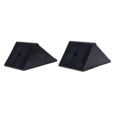 Imagem de Sorandy Calços de roda de borracha, 2 peças mini rolhas de roda 5 x 3 x 2-1/5.1 cm para quadriciclos, cortadores de grama e scooters movidos a gás, antiderrapante, resistente, preto