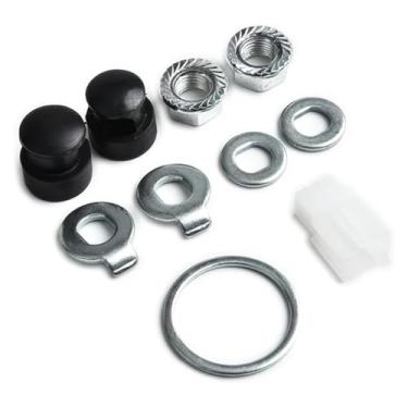 Imagem de BYYINGSUS Eixo do motor do cubo da E-Bike M12/M14 Porca de bloqueio e arruela de bloqueio e espaçador e tampa da porca Eixo de 12/14 mm 500W-5000W Motores Peças elétricas (M12 dianteiro)