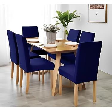 Imagem de kit 6 capas para cadeiras de jantar (AZUL)