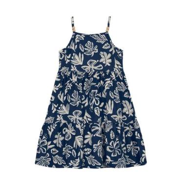 Imagem de Vestido infantil menina florido Brandili, 8, Azul