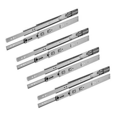 Imagem de 8 corrediças telescópicas 25cm gaveta trilho zincada 4 pares