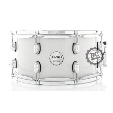 Imagem de Caixa X-Pro C. Ibañez Stage Series Silver Sparkle 14x7 com pele Evans G1 Uno