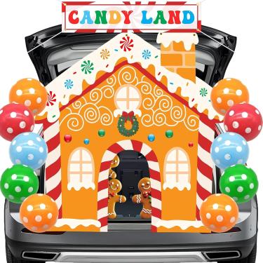 Imagem de SNILOAW Kit de decoração de carro ou petisco de Halloween Candy Land