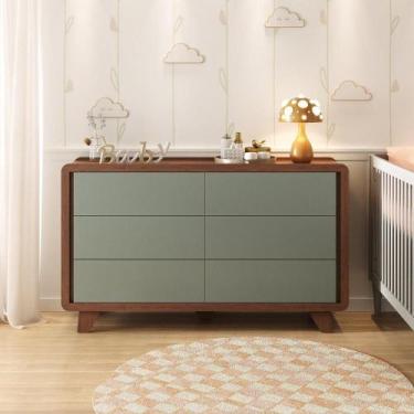 Imagem de Cômoda Infantil 6 Gavetas 100% Mdf Premium Mabel Verti/ Castanho - FD