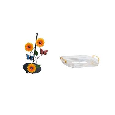 Imagem de Fenteer Porta-toalhas de Papel com Suporte Vertical Antiderrapante E Bandeja Retangular Nórdica para Armazenamento de Joias E Organização de Bancadas em Salas