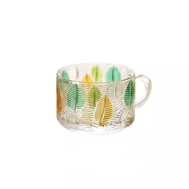 Imagem de URGDWEKJY Copo de vidro grande capacidade copo de café da manhã copo doméstico copo de leite aveia 10 cm com alça xícara de café copo de água (A)