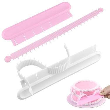Imagem de MARRTEUM 2 réguas de arco de bolo de fondant, guia de arco ajustável, divisor de marcação decorativo para fondant DIY, guirlanda, marcador de swag, artesanato de açúcar, design de arco extensível