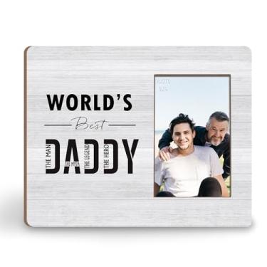 Imagem de KU-DaYi Porta-retrato World's Best Daddy 20 x 25, presente de Natal, Dia dos Pais, Filha, The Man The Myth, The Legend, para parede e mesa, para fotos de 10 x 15 cm