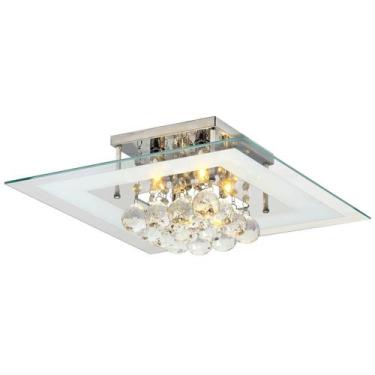 Imagem de Plafon Cronos Led Sobrepor Quadrado Cristal Legítimo Luxo Sala Quarto 