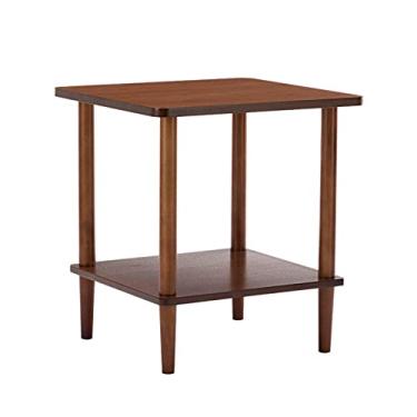Imagem de Mesa de centro lateral, 2 pisos, adequada para sala de estar, quarto, banheiro, cozinha, fácil de montar para quarto, sala de estar, sofá