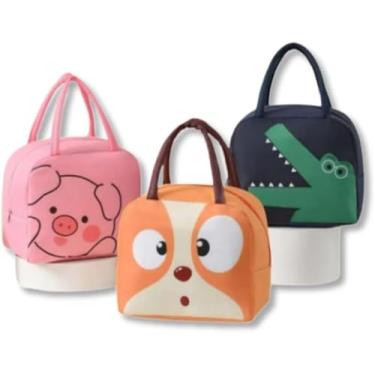 Imagem de Bolsa Térmica Infantil Bichinhos – Design Divertido de Animais, Compacta, Resistente e Portátil para Refeições Frescas na Escola, Trabalho e Passeios