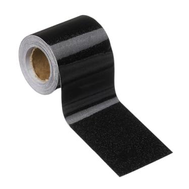 Imagem de HARFINGTON Borda de papel de parede de grão de madeira 5 cm x 5 m PVC autoadesivo texturizado adesivo de moldura impermeável papel de parede decorativo para chão porta mesa armários mesa, mesa, preto