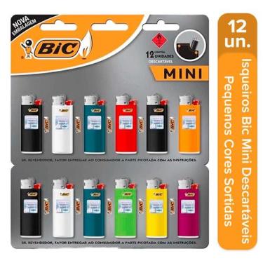 Imagem de Isqueiro Bic Maxxi Pequeno Descartável Cartela C/ 12 Unidades