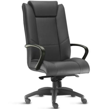 Imagem de Cadeira de Escritório Presidente Executiva New Onix F02 Couro Ecológico Preto - Lyam Decor