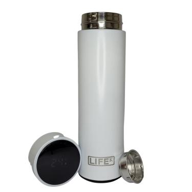 Imagem de Garrafa Térmica Com Display De Temperatura Branca 480Ml