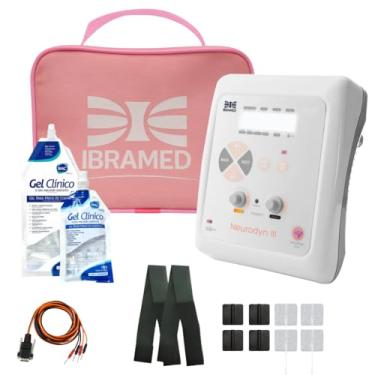 Imagem de Kit Neurodyn III Ibramed TENS FES e Burst + Eletrodos + Gel 1kg + Bolsa Rosa | Aparelho Recarregável de Eletroterapia Profissional