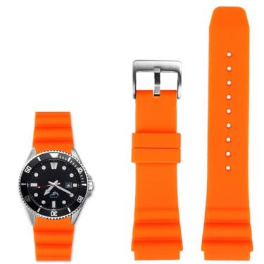 Imagem de Compatível com relógios Casio MDV106-1AV/MTP-VD01, pulseira de relógio masculina Casio MDV-106 de substituição (pulseira de silicone laranja)