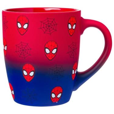 Imagem de Silver Buffalo Spiderman Spidey Face Webs Soft Touch Ombre 740 ml Caneca de cerâmica curvada jumbo