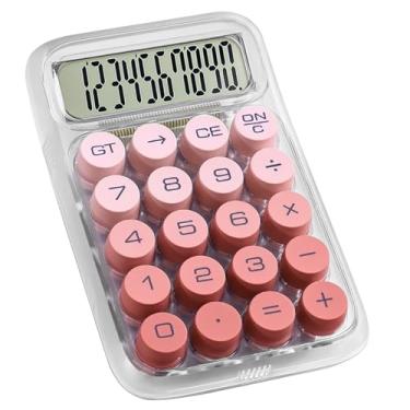 Imagem de Calculadora de interruptor mecânico com tela LCD grande de 10 dígitos, linda calculadora básica com botão grande antiderrapante e corpo transparente, para mesa de escritório, casa, negócios, escola