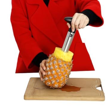 Imagem de Descascador de Abacaxi em Aço Inoxidável, Faca Manual com Cabo Ergonômico, Utensílio de Cozinha para Frutas