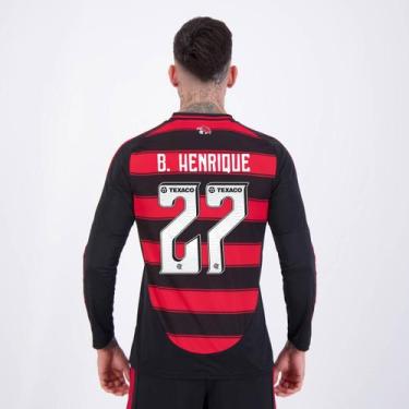 Imagem de Camisa Adidas Flamengo I 2025 Manga Longa 27 B. Henrique, G