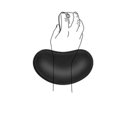 Imagem de Descanso de pulso de teclado sedoso para mouse, descanso de mouse pad, suporte de pulso para computador de jogos de escritório, preto