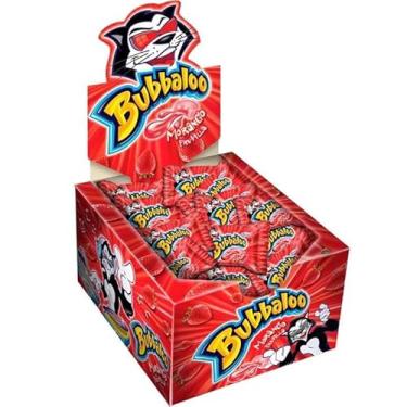 Imagem de Chiclete Bubaloo Morango 60 Unidades 300g – Bala de Goma Recheada com Sabor Intenso de Morango