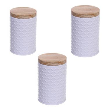 Imagem de Kit 3 Potes Porta Mantimentos Latas Organizadoras Redondas