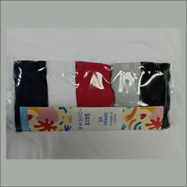 Imagem de KIT C/5 CUECAS 100% ALGODÃO BASIC KIDS 018-04 MARINHO, BRANCO, VERMELHO, MESCLA, PRETO TAM GG