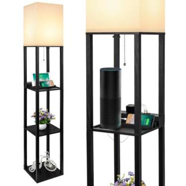 Imagem de Lâmpada SHINE HAI Luminária de chão de prateleira 3 em 1 160 cm USB ti