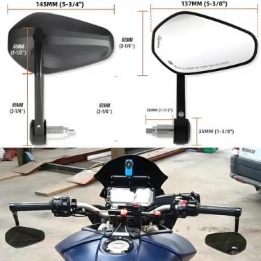 Imagem de Espelho Retrovisor Lateral De Motocicleta 7/8" 22mm Para Guidão Para Y