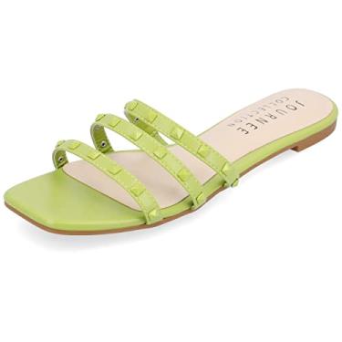 Imagem de Journee Collection Womens Camarie Slip On Slide Multi Strap Sandals Green 7.5 Medium WOMENS US