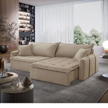 Imagem de Sofá Cama Arizona Linho em Madeira Eucalipto 190 cm Braço 15cm Meu Sof