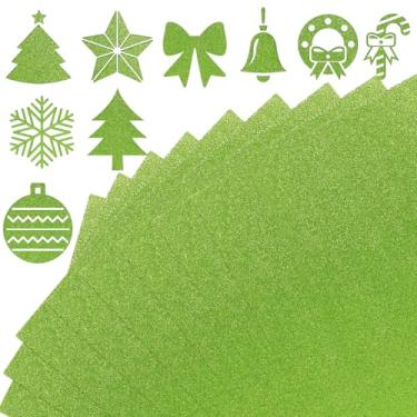 Imagem de 30 folhas de cartolina verde 22,5 x 28 cm, porta-cartões com glitter, peso pesado, 250 g/m², papel de construção verde para fazer cartões de Natal, artesanato, decorações de festa de aniversário
