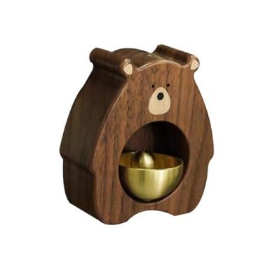 Imagem de Baoblaze Campainha de madeira Campainha rústica para lojistas para abertura de portas, Madeira de Nogueira