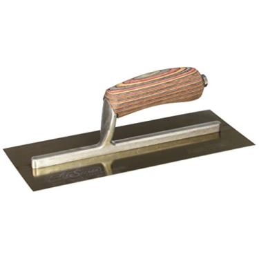 Imagem de Kraft Tool PLE454 Elite Series Five Star Golden Espátula de gesso de aço inoxidável com cabo de madeira, 28 x 10 cm