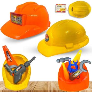 Imagem de Kit Brinquedo Infantil Construção - Capacete Amarelo