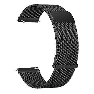 Imagem de Pulseiras Veryfit para smartwatch IDW13, IDW16, IDW19, pulseira de malha de metal de aço inoxidável para Fitpolo IDW13/Woneligo W13/FITVII HM57, ENOMIR/TOOBUR/MILOUZ/Gydom/Faweio/Veryfit IDW19 (preto)