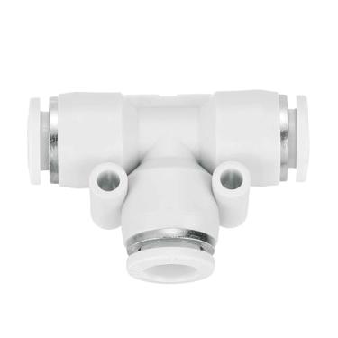Imagem de HARFINGTON Conexões Push to Connect Tubo de 5/40.6 cm OD T T Forma Tee Plástico Conexão Rápida Mangueira de Ar Kit de Montagem Pneumática Reduzindo 3 Maneiras Conector de Bloqueio de Empurrar, Branco