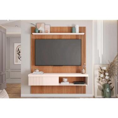 Imagem de Home p/ TV até 65 Pol Jade Ripada 150x183cm Freijo/Off White - Caemmun