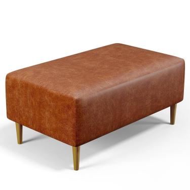 Imagem de Puff Sala De Estar Cléo Pés Palito 90 Cm Couríssimo Camel