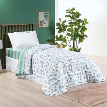 Imagem de Edredom Solteiro 200 Fios Dupla Face Matelado Infantil 01 Peça Tutti Kids Dino World