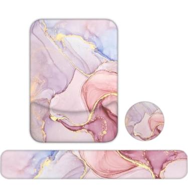 Imagem de Lateefah Mouse pad com descanso de pulso, mouse pad ergonômico 3 em 1 e teclado descanso de pulso gel mousepad com suporte de pulso, alívio da dor no pulso e almofada de digitação fácil para casa