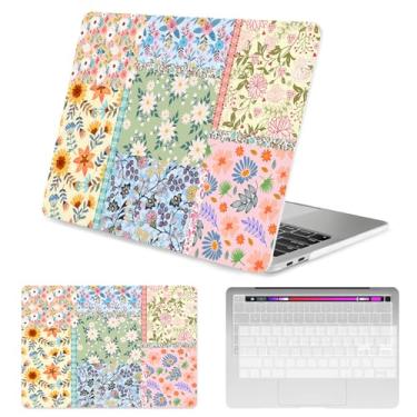 Imagem de Seorsok Compatível com MacBook Pro 33.0 cm Case M2 2023,2022,2021-2016 A2338 M1 A2251 A2289 A2159 A1989 A1708 A1706, Capa rígida de plástico florescendo colorida com capa de teclado, floral rosa